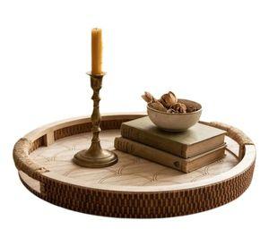 Set 2 Bandejas Decorativas Orgánicas Madera Rústica ALJ