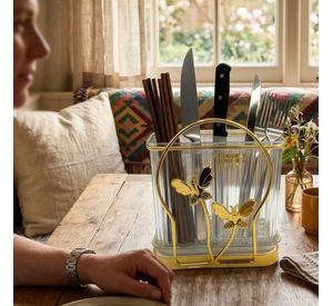 Organizador Cubiertos Utensilios Elegante Mariposas ALJ