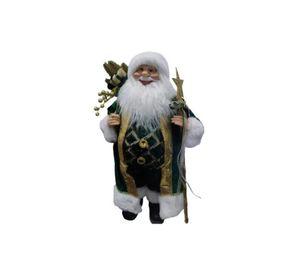 Viejo pascuero con regalo muñeco de Navidad verde