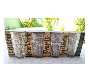 Set De 4 Vasos de vidrio de capacidad 475cc