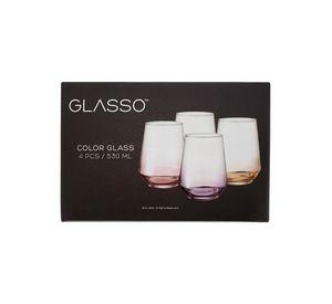 Set De 4 Vasos Glasso Fondo Color