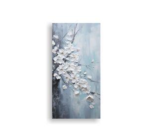 Pintura En Lienzo De Cerezos En Flor Blancos 70x140 Cm