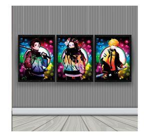 Demon Slayer Anime Cuadro 3D Efecto Lenticular 3 imagenes en 1