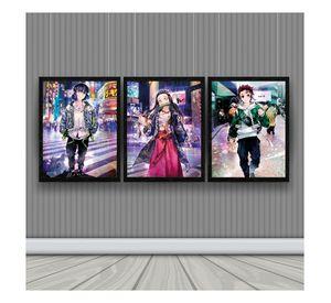 Kimetsu No Jaiba Cuadro 3D Efecto Lenticular 3 imagenes en 1