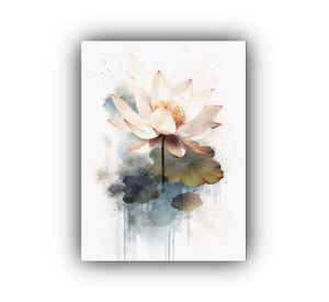Cuadro Vanguardia Espacio Pintura Acuarela Flor 50x75cm