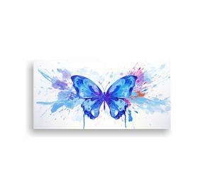 Pintura Lienzo Mariposa Tonos Lila Neo Pop Art 140x70cm