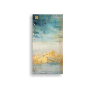 Cuadro De Pared Tonos Calma Con Acuarela Blanco, 40x80cm