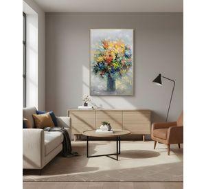 Cuadro Decorativo Flores Vibrantes Relieve Adorno Pared Jhn