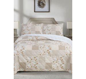 QUILT ANDES SHERPA ESTAMPADO PATCHWORK BEIGE 1.5 P