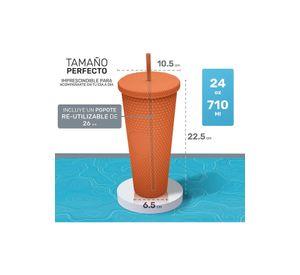 Vaso Tumbler Venti Con Bombilla 710ml Keep Naranja