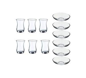 Set 6 tazas te glass con su platillo 165 ml