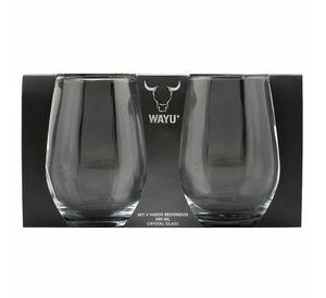 SET 4 VASOS REDONDOS VIDRIO WAYU