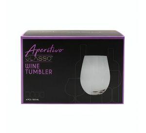 SET 4 VASOS VINO GLASSO REDONDO CRISTAL