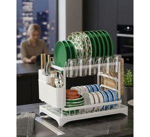 Secaplatos Escurridor Doble Nivel Organizador Cocina Jhn