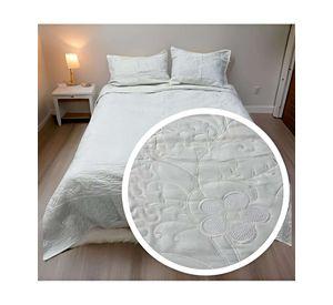 CUBRECAMA COLCHA QUILT DE VERANO 2 PLAZAS BORDADO A3