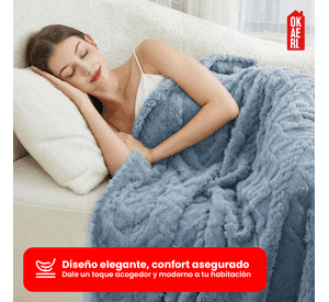 MANTA DISEÑO TRENZADO CON CHIPORRO S. BORDE 2 PLAZAS Burdeo