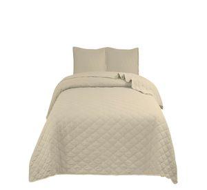 QUILT CUBRECAMA DE VERANO CON POMPONES KING BEIGE