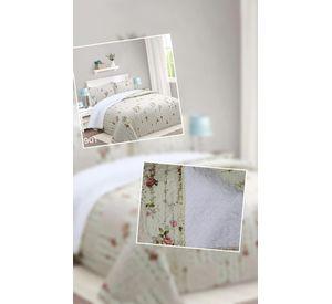 Cubrecama Sherpa 1.5 Plazas - Beige Cuadrille M901