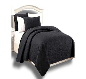 CUBRECAMA QUILT DE VERANO SUPER ELEGANTE KING - SUPER KING 250 X 270 CM COLOR NEGRO