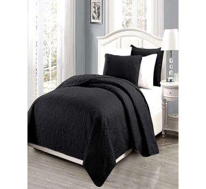 CUBRECAMA QUILT DE VERANO SUPER ELEGANTE KING - SUPER KING 250 X 270 CM COLOR NEGRO