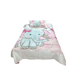 QUILT CUBRECAMA DE VERANO PLAZA Y MEDIA BLANCO 04