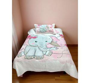 QUILT CUBRECAMA DE VERANO PLAZA Y MEDIA BLANCO 04
