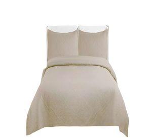 QUILT CUBRECAMA DE VERANO CON COLORES LISOS KING CAFÉ