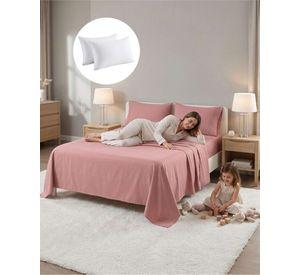 Juego Sabanas 2 Plazas Mas 2 Almohadas Con Relleno 6 Piezas B5