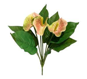 Set 3 Flores Artificiales Ramo Exótico Calas Anturios Jhn