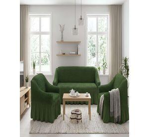 Juego Fundas Sillon Elastica 3+1+1 Nido Abeja Con Faldon A10