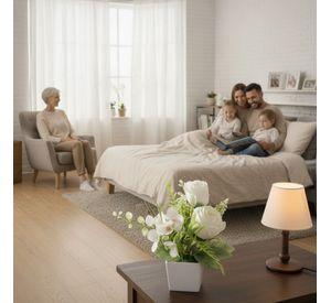 Set 2 Planta Artificial Decorativa Arreglo Floral Rosa Jhn