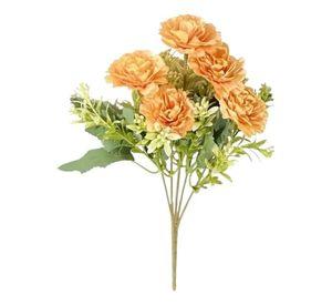 Set 4 Flores Artificiales Ramo Decorativo Peonía Follaje Jhn