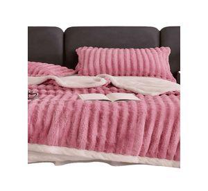 FRAZADAS CON SHERPA TEXTURIZADA LINEAL 2P 01
