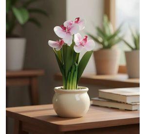 Arreglo Floral Artificial Orquídeas Decorativas Adorno Jhn