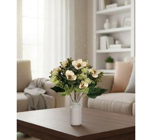 Set 5 Flores Artificiales Ramo Decorativo Magnolia Cardo Jhn