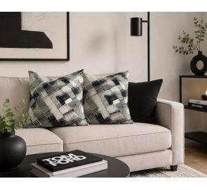 Funda Cojin Decorativo Diseño Abstracto Gris Negro 60x60