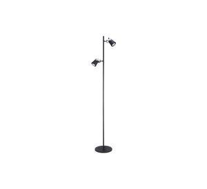 Lámpara De Pie Aurus 2 Luces Negro Mate