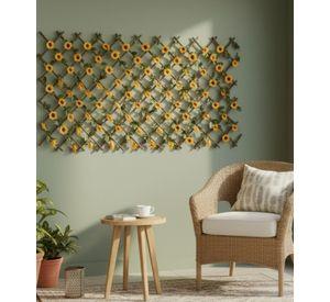 Flores Artificiales Malla Extensible Girasoles Cerco Jhn