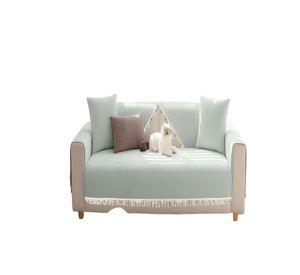 SET DE 5 FUNDAS DE SILLON CON FLECOS COLOR VERDE MENTA