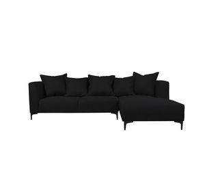 Seccional Cordelia Chenille Tipo Lino Negro
