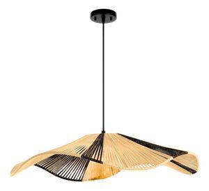 Lámpara Colgante Techo Bicolor Japonés Tejida 40cm Jhn