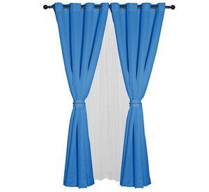 Set de cortinas 8 pzas Amalia Azul 140x225