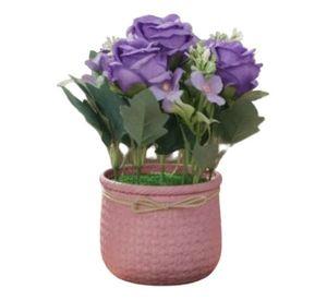 Set 2 Planta Decorativa Artificial Rosas Elegancia Hogar Jhn