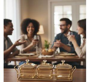 Set 3 Frasco Contenedor Soporte Organizador Decorativo Jhn