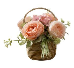 Arreglo Floral Artificial Decorativa Adorno Canasta Jhn