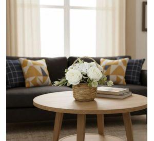 Arreglo Floral Artificial Decorativa Adorno Canasta Jhn