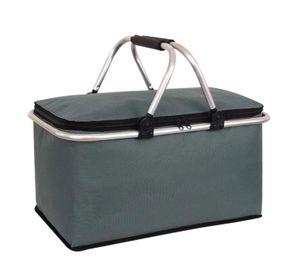Bolso Termico Plegable Gris Cooler Canasta Picnic