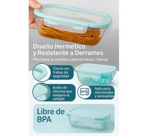 3 Taper De Vidrio Contenedores Herméticos De Alimento Allegra 420ml
