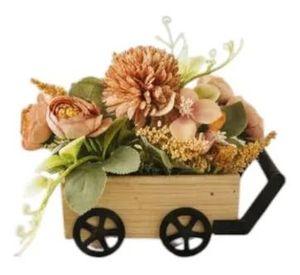 Planta Decorativa Artificial Carretilla Campo Floral Jhn