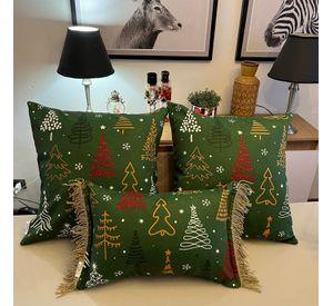 Funda Cojin Decorativo Diseño Festivo Verde 45x45